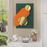Geometric Shapes Designer Metal Wall Art – 24 Inch Modern Decor Piece for Home