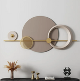 Classic Pastel Color Smooth Circle Geometrical Metal Wall Art - 45 iNCH