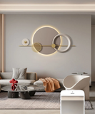 Classic Pastel Color Smooth Circle Geometrical Metal Wall Art - 45 iNCH