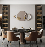Classic Pastel Color Smooth Circle Geometrical Metal Wall Art - 45 iNCH