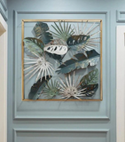 Wildlife Leafs Forest Decorative Square Wall Art – 35 Inch