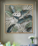 Wildlife Leafs Forest Decorative Square Wall Art – 35 Inch