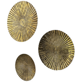 Small Reasonable Golden Antique Decorative Iron Wall Art – Set of 3 Pcs