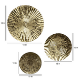 Small Reasonable Golden Antique Decorative Iron Wall Art – Set of 3 Pcs
