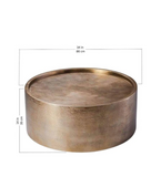 Metal Drum Hammered Golden Coffee Table