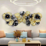 Luxury Nordic Style Gold Metal Floral Leaf Wall Art for Home and Hotel Decoration