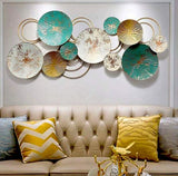 Metal Iron Abstract Sea Green Wall Hanging Art – 35 Inch