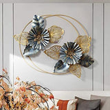 Double Ring Floral Framed Modern Artistic Designer Wall Art - 30 Inch