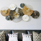 Metal Golden Circle Geometrical Abstract Decorative Wall Hanging Art