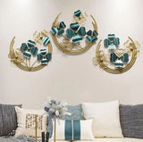 3 Piece Metal Flower Wall Art, Natural Home Decor Hanging Sculptures