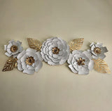 Enamel Decorative White Floral Modern Wall Art – 48 Inch