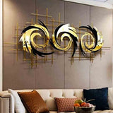 Modern Illusionist Golden Black Decorative Artistic Wall Art For Home Decor - 45 Inch