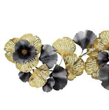 Luxury Nordic Style Gold Metal Floral Leaf Wall Art for Home and Hotel Decoration