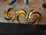 Modern Illusionist Golden Black Decorative Artistic Wall Art For Home Decor - 45 Inch