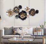 Brown Antique Modern Floral Design Lily Metal Wall Art - 48 Inch