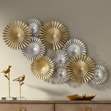 Golden Leafy Etching Designer Modern Wall Art – 45 Inch