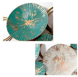 Metal Iron Abstract Sea Green Wall Hanging Art – 35 Inch