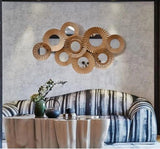 Metal Iron Wall Decorative Golden Wall Art With Mirror Minimalist Designer Wall Art