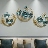 3 Piece Metal Flower Wall Art, Natural Home Decor Hanging Sculptures