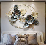 Double Ring Floral Framed Modern Artistic Designer Wall Art - 30 Inch