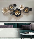 Brown Antique Modern Floral Design Lily Metal Wall Art - 48 Inch