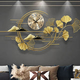 Floral Modern Golden Decorative Wall Clock For Home
