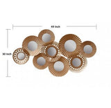 Metal Iron Wall Decorative Golden Wall Art With Mirror Minimalist Designer Wall Art