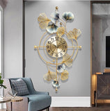 Golden Foral Designer Modern Decorative Vertical Wall Clock