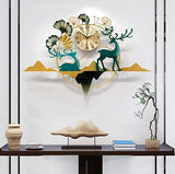 Natural Dark Color Modern Deer Designer Wall Clock