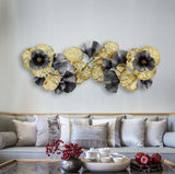 Luxury Nordic Style Gold Metal Floral Leaf Wall Art for Home and Hotel Decoration