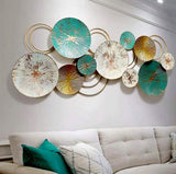 Metal Iron Abstract Sea Green Wall Hanging Art – 35 Inch