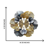 Round Feather Petal Decorative Multi Color Wall Clock - 22 Inch