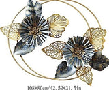 Double Ring Floral Framed Modern Artistic Designer Wall Art - 30 Inch