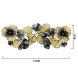 Luxury Nordic Style Gold Metal Floral Leaf Wall Art for Home and Hotel Decoration