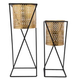 Iron Golden Etching Designer Modern Planter Set