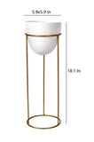 White Glossy With Golden Stand Metal Planter Set